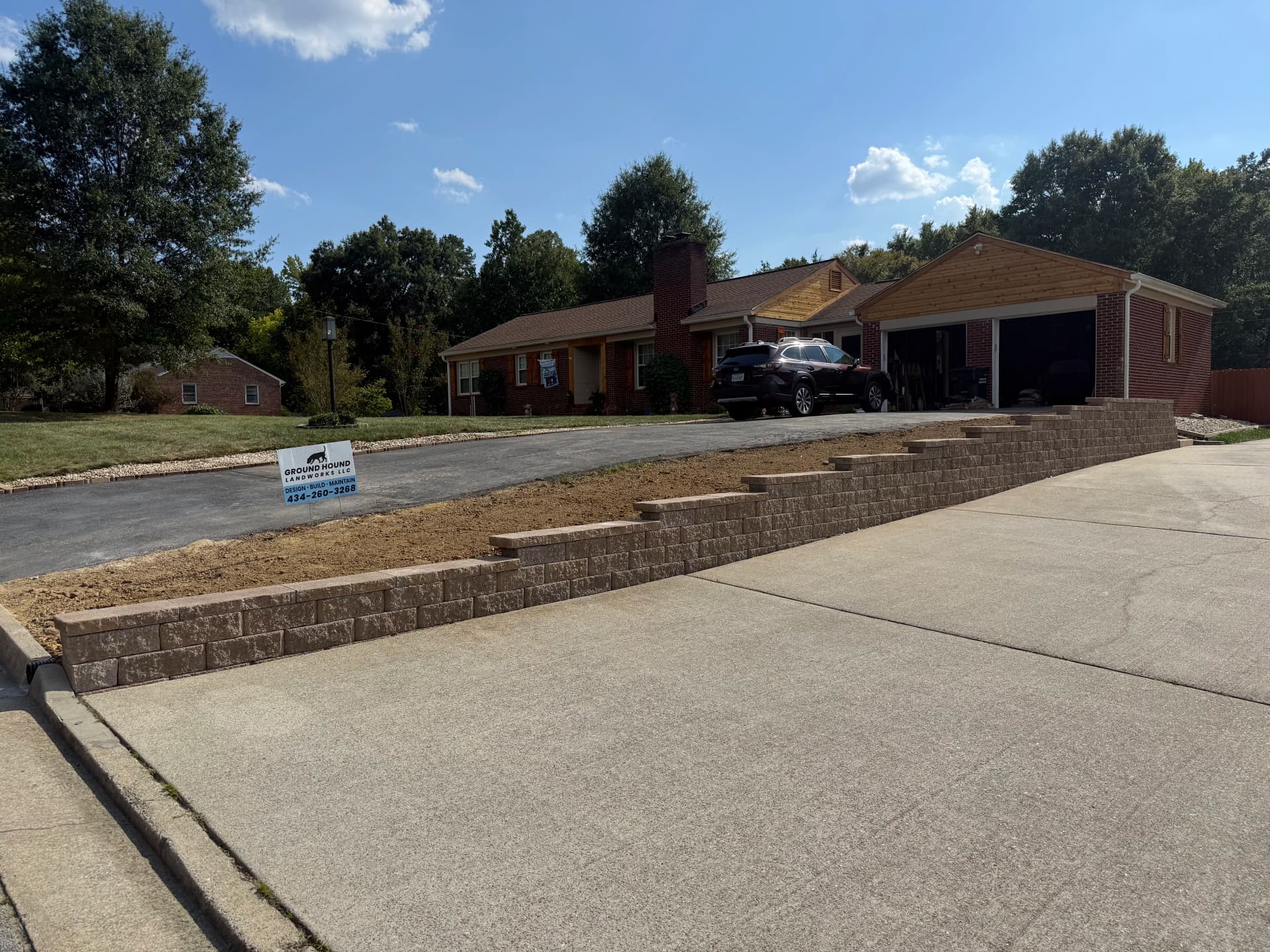 Retaining Wall Built to Stop Driveway Edge Washout image